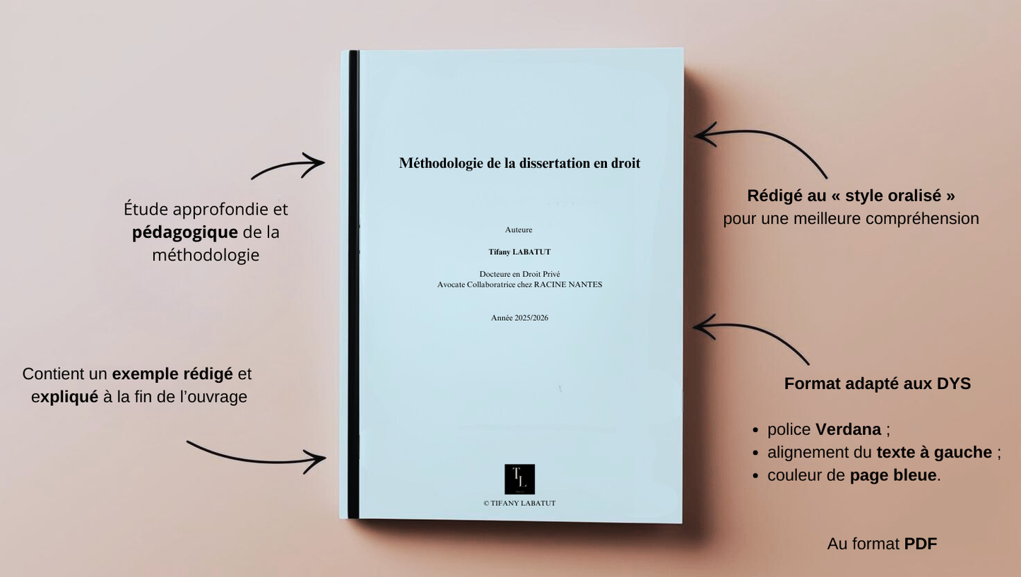 Méthodologie de la dissertation en droit 2025/2026 | édition numérique PDF | version DYS