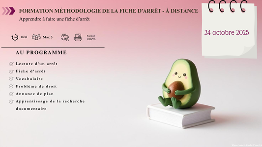 Méthodologie de la fiche d'arrêt | 1 h 30 | à distance