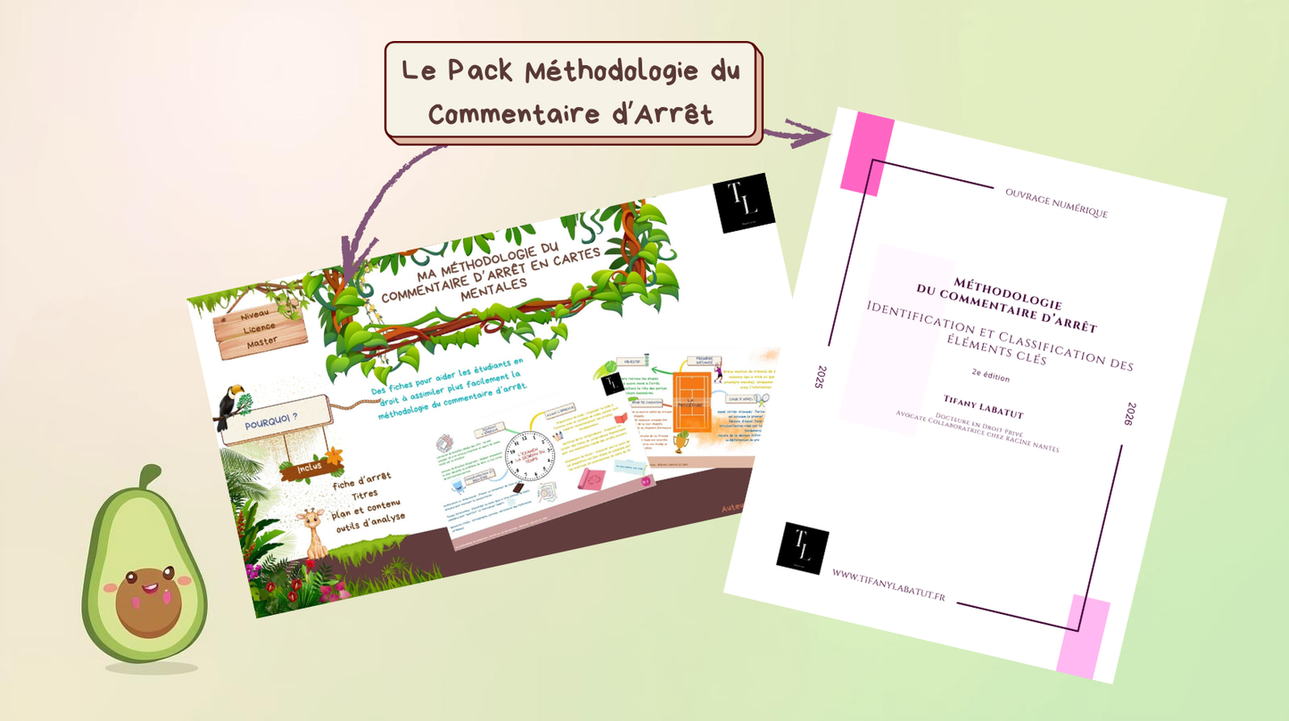 Pack Méthodologie du Commentaire d'Arrêt (Ouvrage + Cartes Mentales) | PDF |