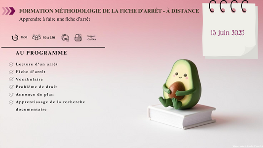 Méthodologie de la fiche d'arrêt | 1 h 30 | à distance